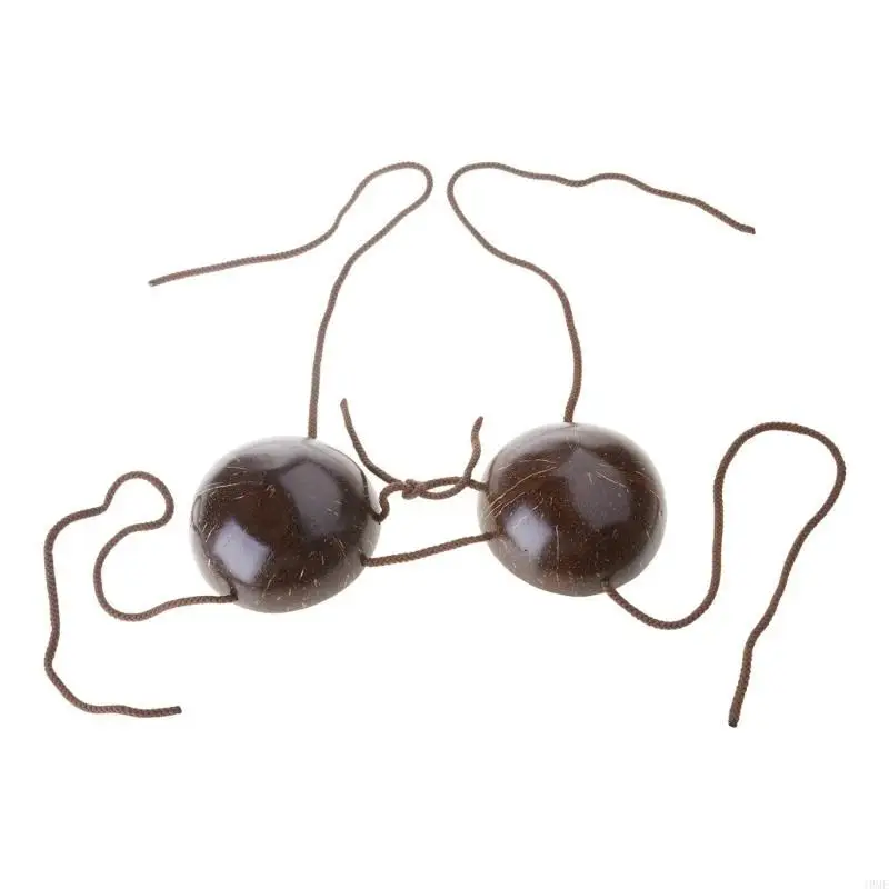 

Novelty Coconuts Swim Bra with Adjustable Neck Back String Hawaiian Coconuts Bra JOME