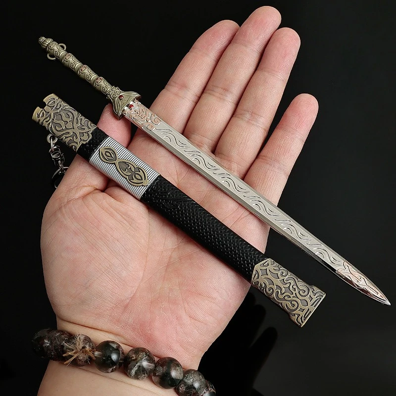 22cm/8.66in Cold Weapon Models Metal Crafts Ornaments Swords with Sheaths Toy Knives Collections Desktop Displays Birthday Gifts