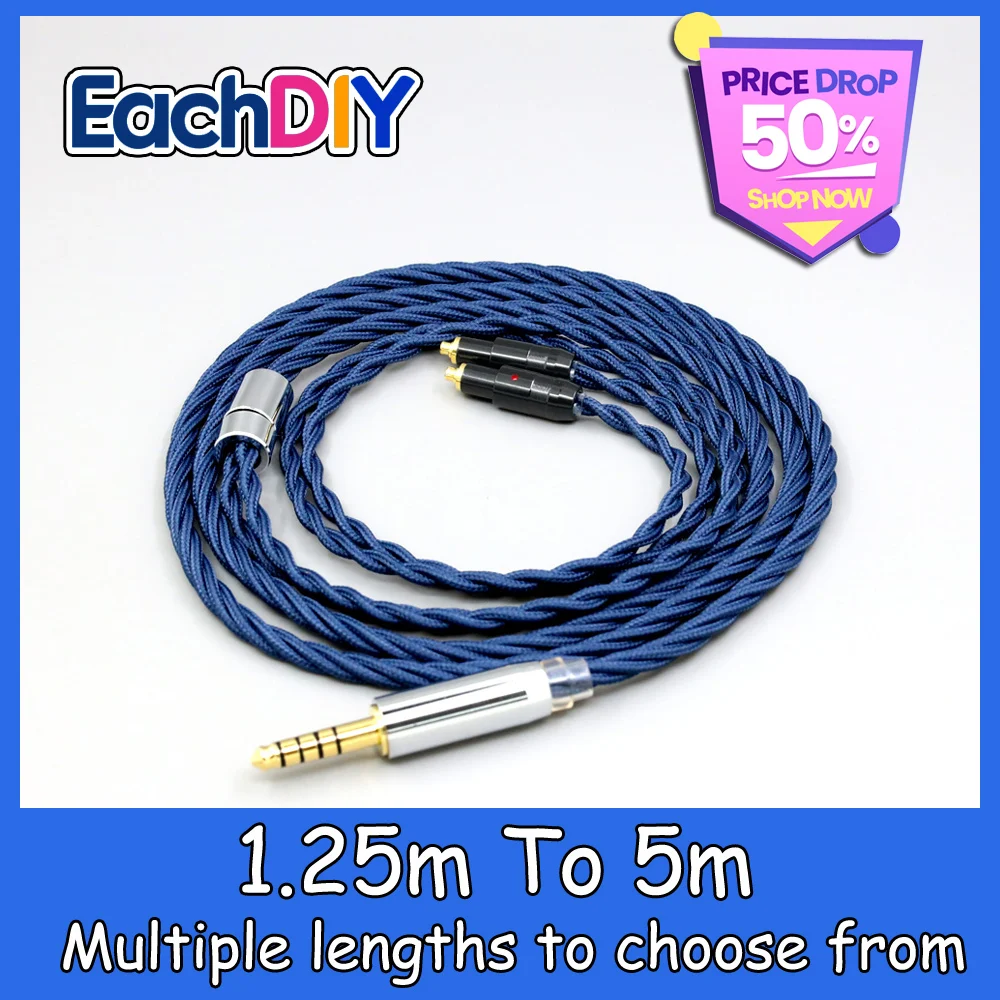 

99% Pure Silver OCC Graphene Alloy Full Sleeved Earphone Cable For Shure SRH1540 SRH1840 SRH1440 Headphone LN008601