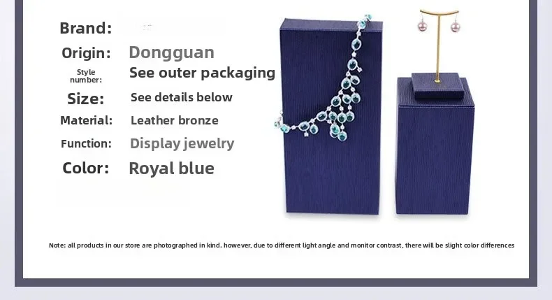 Royal blue ring, earrings, necklace, jewelry rack, high-end window counter display