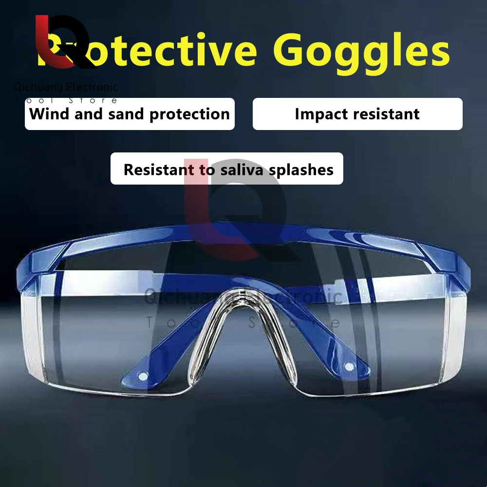 Protective Safety Glasses Telescopic Work Anti Dust Anti-Fog Antisand Windproof Impact Splash Transparent Goggles Eye Protection