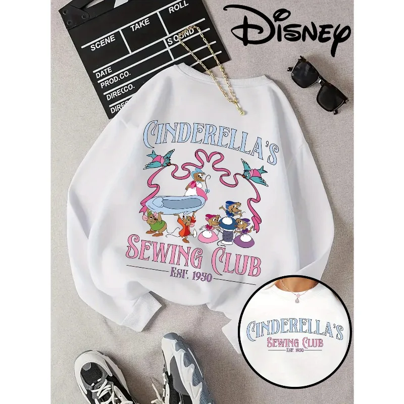 ديزني سندريلا الخياطة نادي مطبوعة الرجال والنساء زوجين هوديس الخريف/الشتاء جديد الرجال ملابس عصرية غير رسمية #3