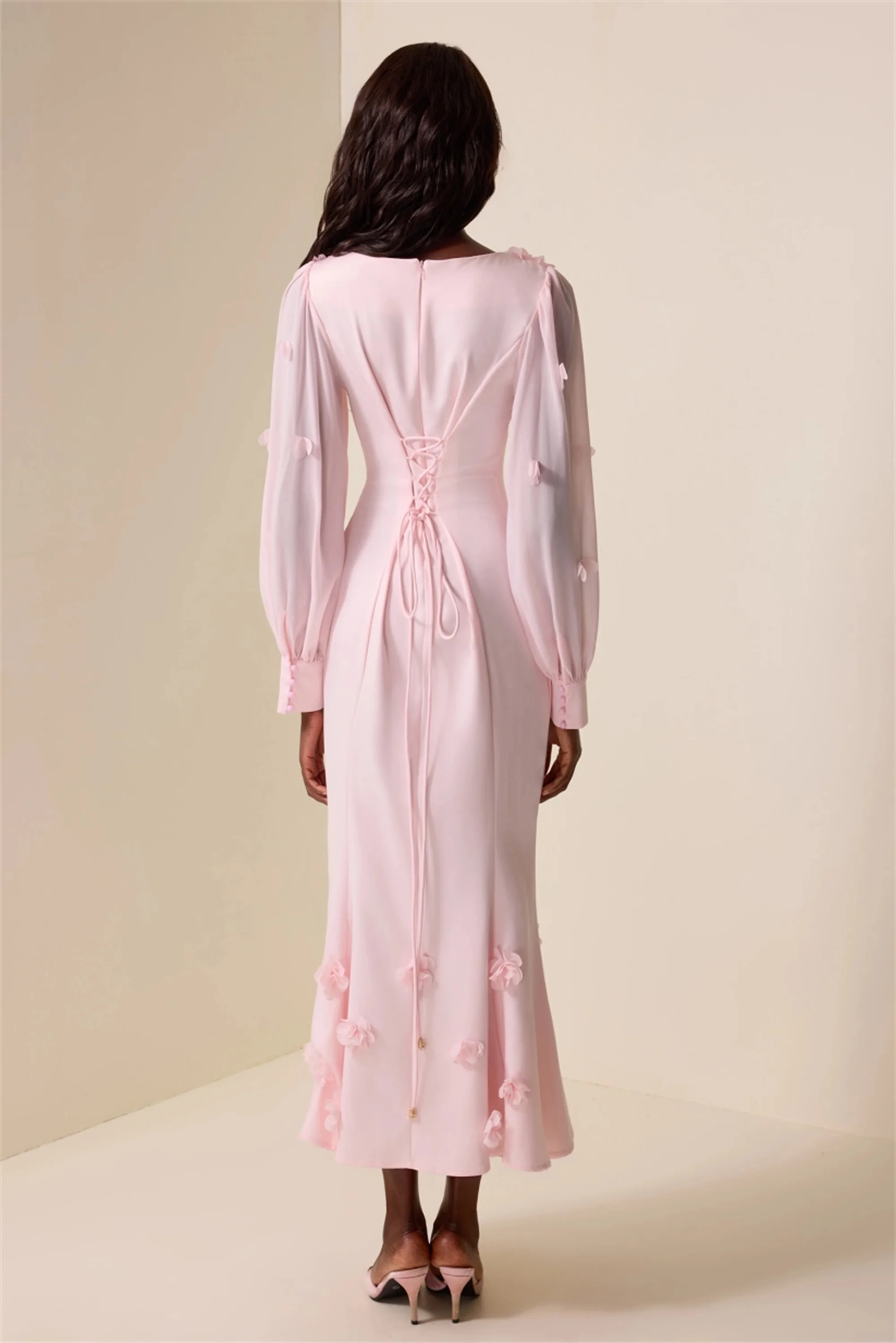 EVON BRIDAL Rosa Celebrity Abiti da tappeto rosso Abito da sera da donna saudita Fiori 3D Abiti eleganti Autunno 2025 Gala personalizzato