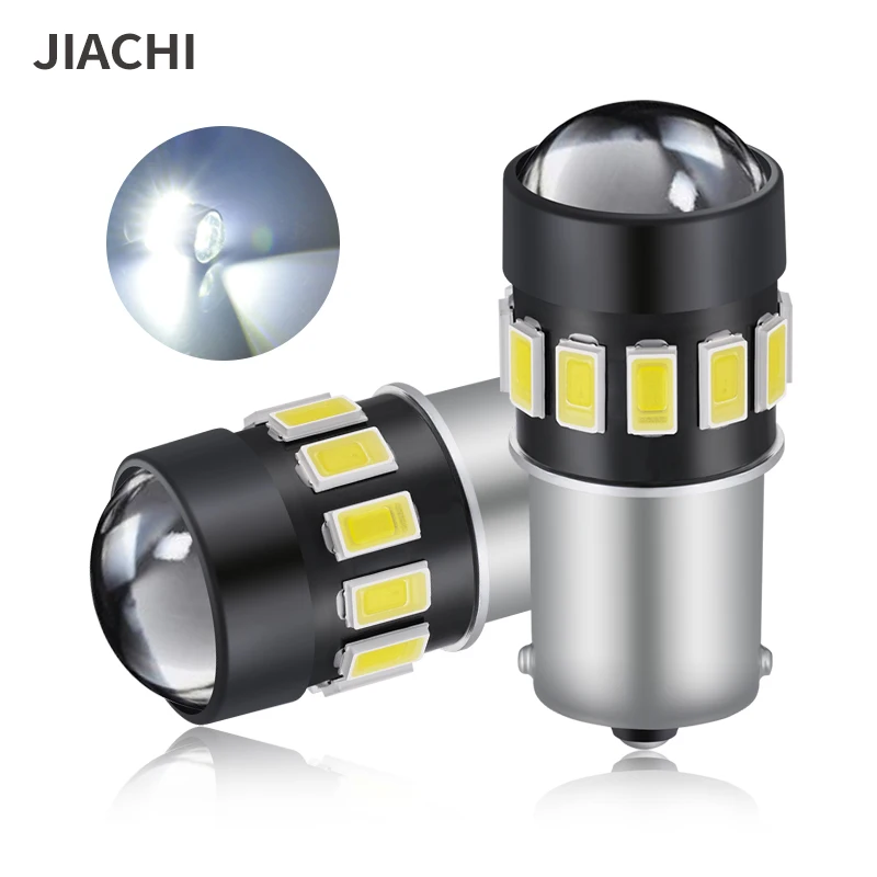 JIACHI 100PCS Auto Car 1156 1157 Led Bulb Lamp BAU15S P21/5W BAZ15D 5630Chip 16SMD Backup Turn Signal Light White Yellow Red 12V