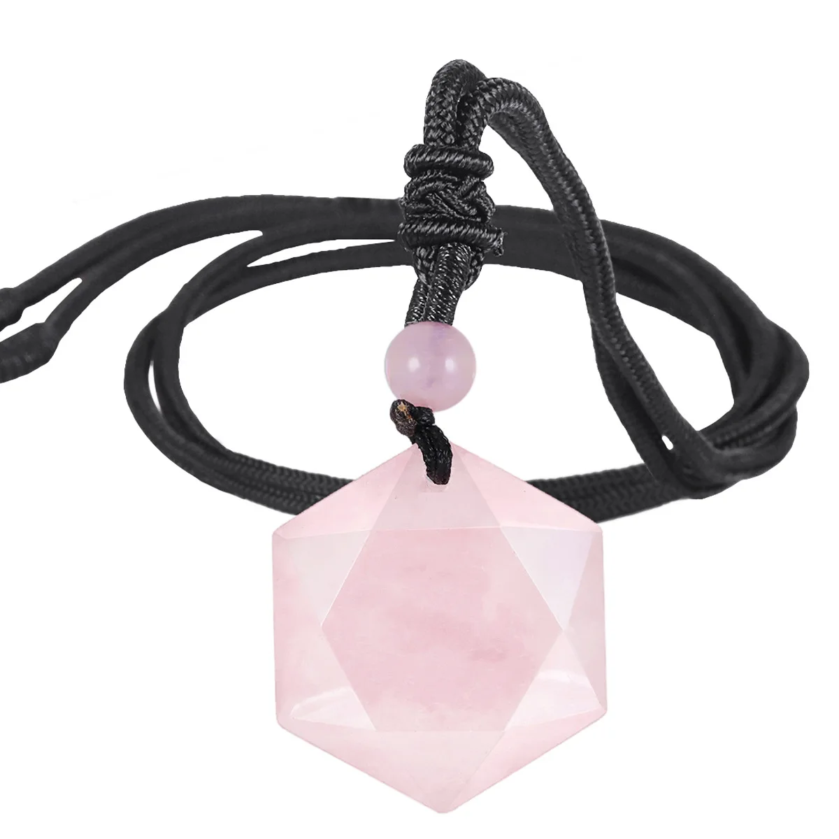 Obsidian Hexagram Charm Rope Chain Necklace for Women Nature Energy Stone Star of David Pendants Lucky Love Crystal Men Jewelry