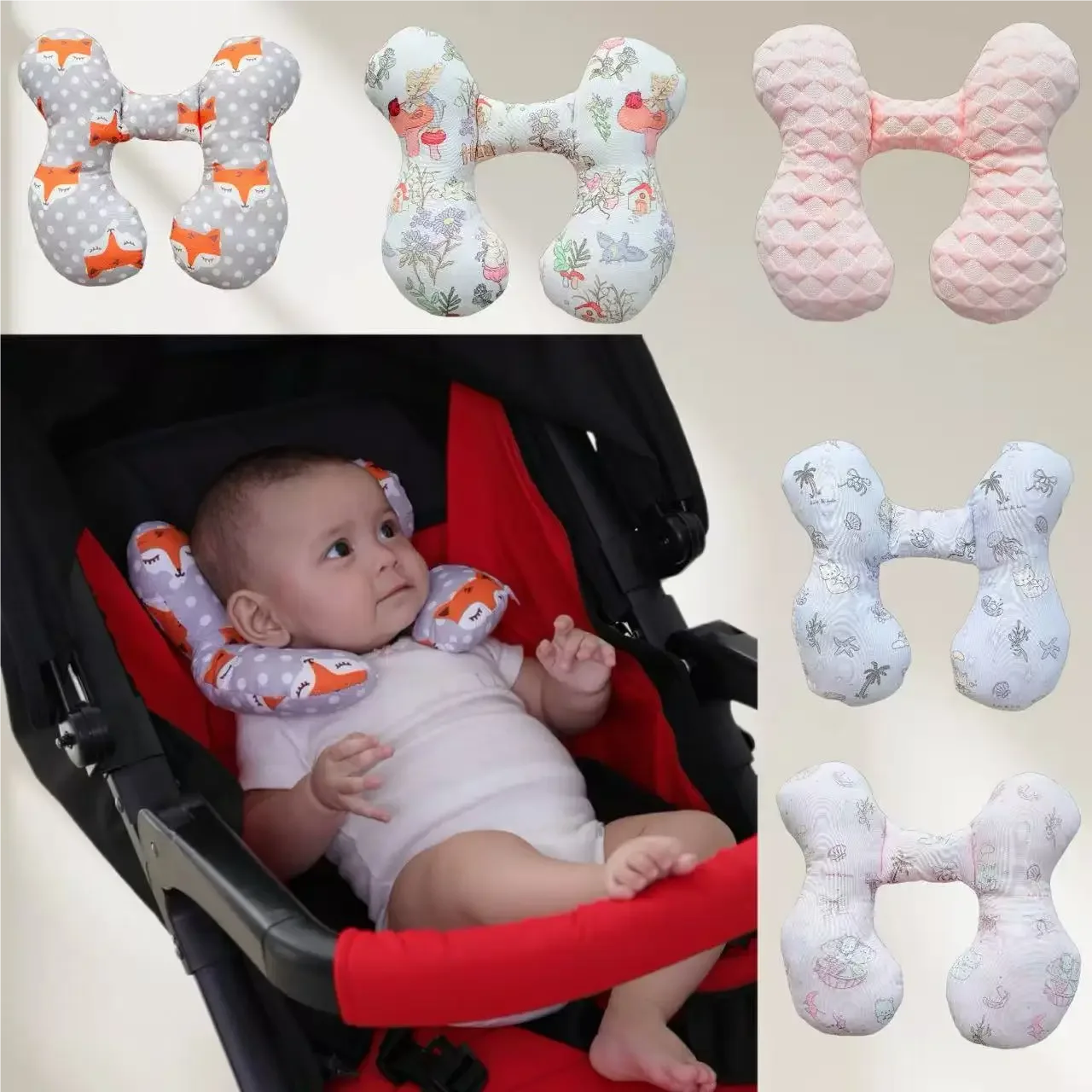 

Multi-scene baby neck support pillow, new cartoon children's U-shaped pillow, soft baby pillow, travel car children's pillow