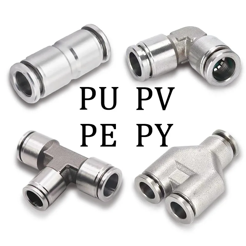304 Stainless Steel PY Union Y Pneumatic Fitting 4mm 6mm 8mm 10mm 12mm 3 Way Air Hose Tube Push In Quick Connector