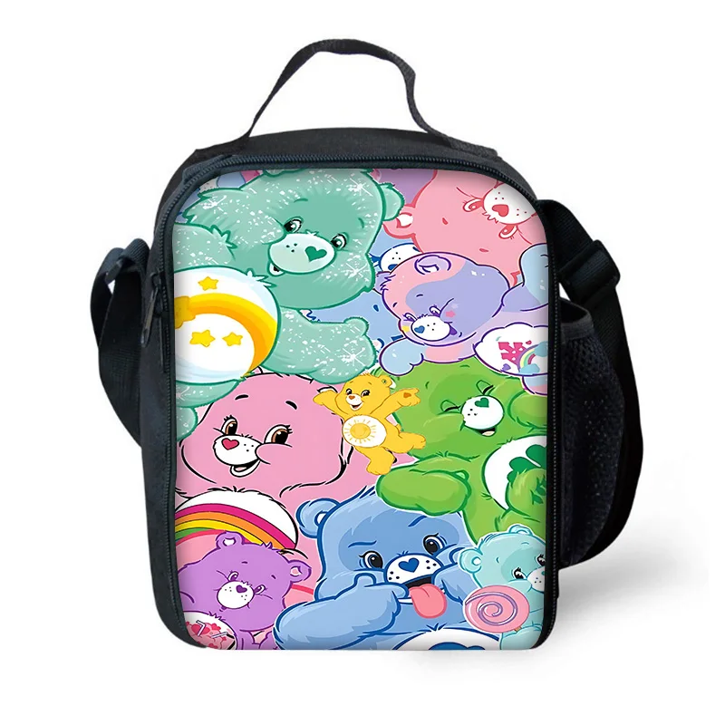 Cartoon C-CareS bear Child Insulated Large Capacity Bag for Boy Girl Student Outdoor Picnic Resuable Thermal Cooler Lunch Box