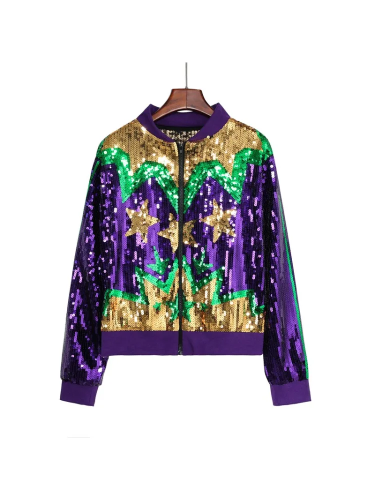 

Новые женские куртки на молнии для весны и осени, модные блестящие свободные куртки с простым воротником, хит продаж