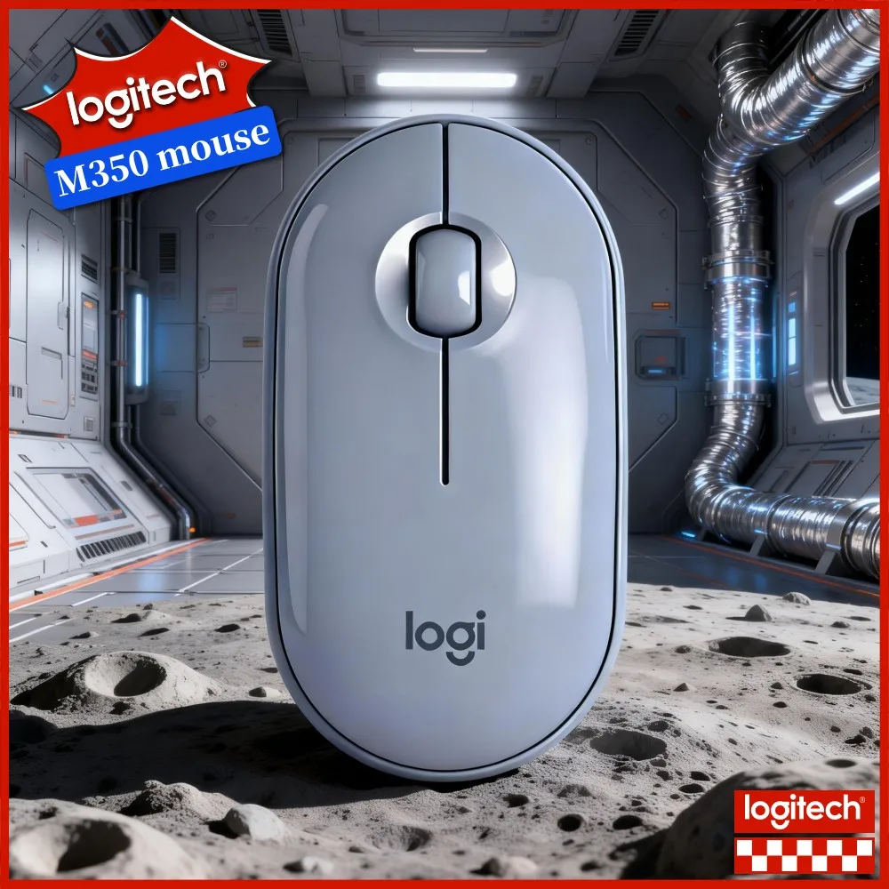Logitech M350 Wireless Silent Mouse - 90% Less Click Noise, Recycled Plastic, 1000 DPI, USB Receiver, Eco-Friendly Choice