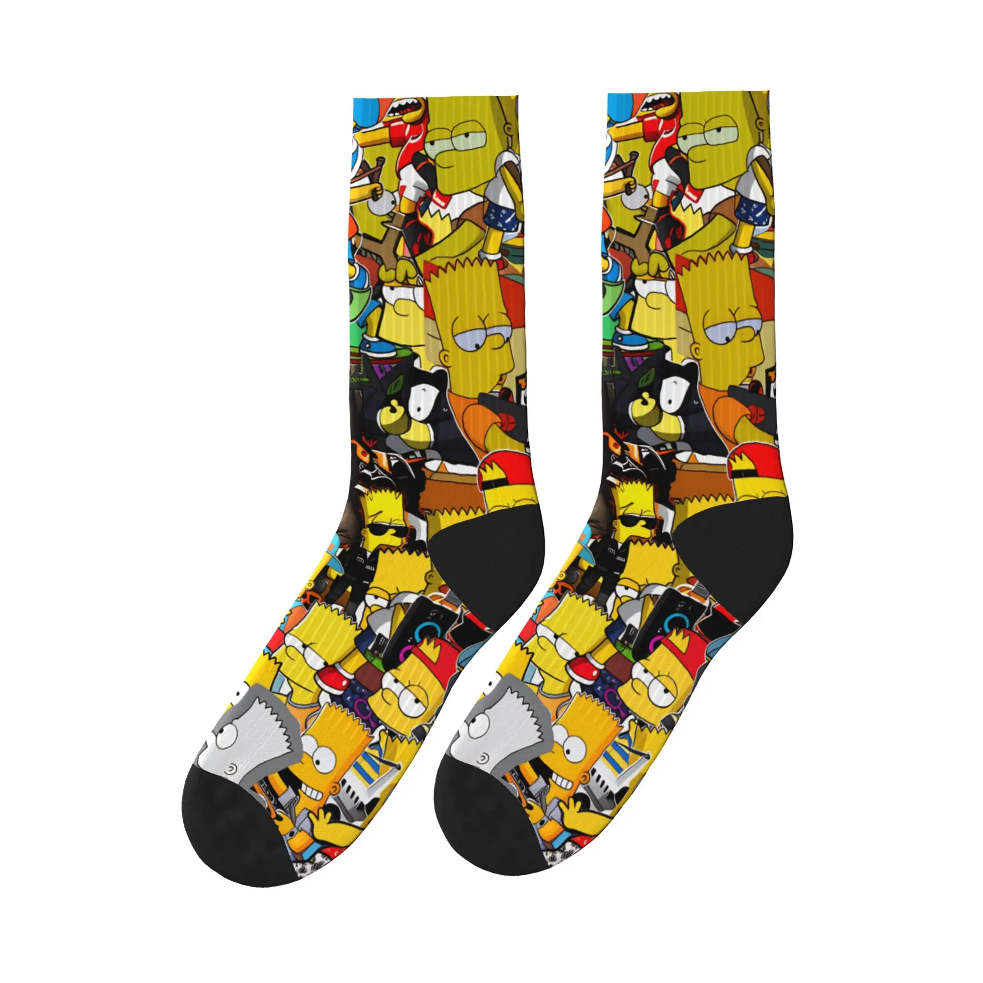 

Bart S-Simpson Street Style Stockings Funny Socks Women Men Breathable Socks Autumn Skateboard Pattern Non Slip Socks Gift