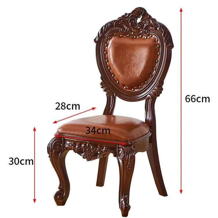 European Style Chairs Imitating Solid Wood Carved Chair Learning Ottomans Modern Elegant Creative Backrests Stools  for Home Use