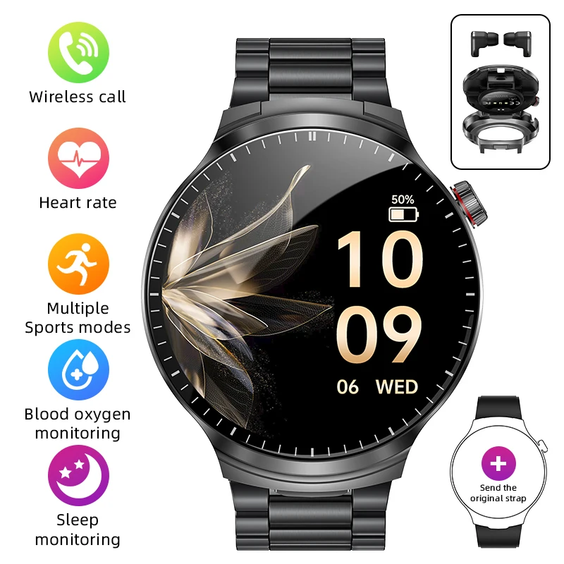 Men's LIGE TWS Smart Watch with Earbuds and Bluetooth Call