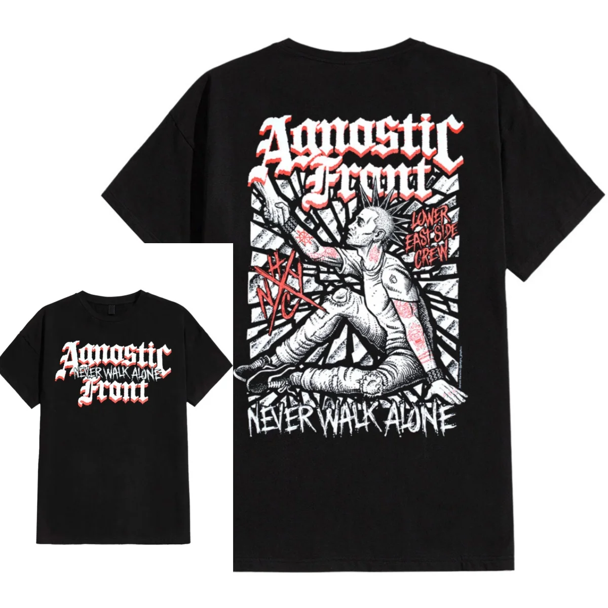 Camiseta de algodón Agnostic Front 2026, unisex, de manga corta, estilo casual, vintage, de lujo, para verano.