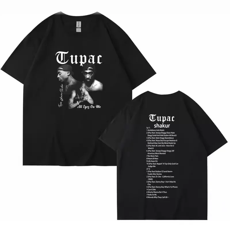 Rapper Tupac 2pac Graphic T Shirt Fashion High Quality T Shirt Men Women Harajuku T-Shirts Letter