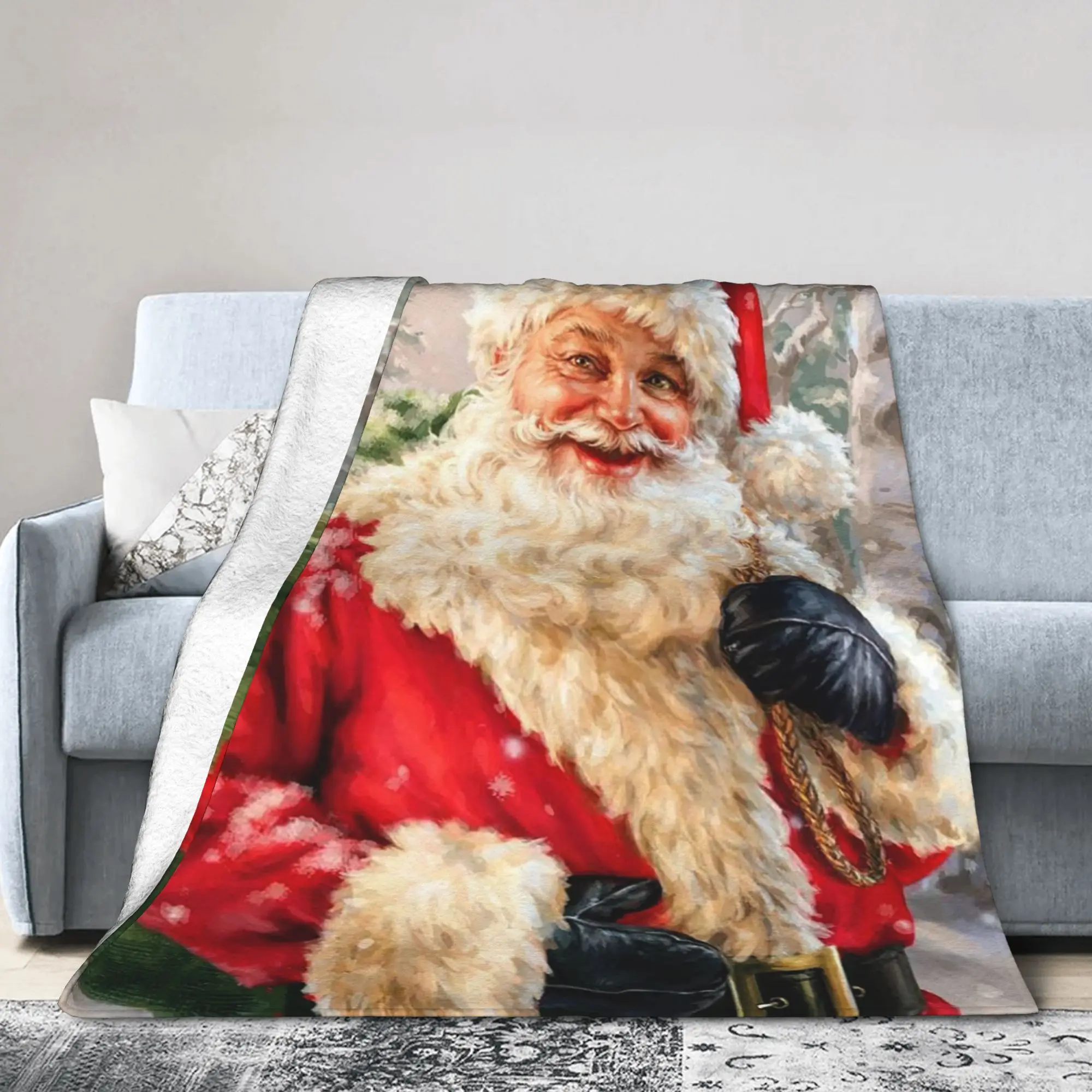 Dona Gelsinger Christmas Blanket Cover Nordic Merry Christmas New Year  Plush Throw Blanket Airplane Travel Decoration Bedsprea