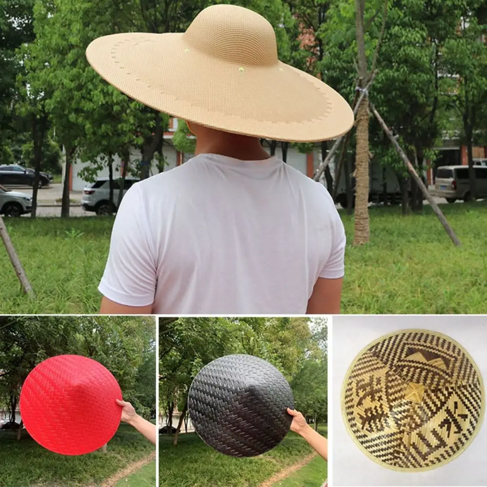 

Sunscreen Bamboo Skin Hat High Quality Adjustable Summer Large Brimmed Hat Straw Hat Men Women Outdoor