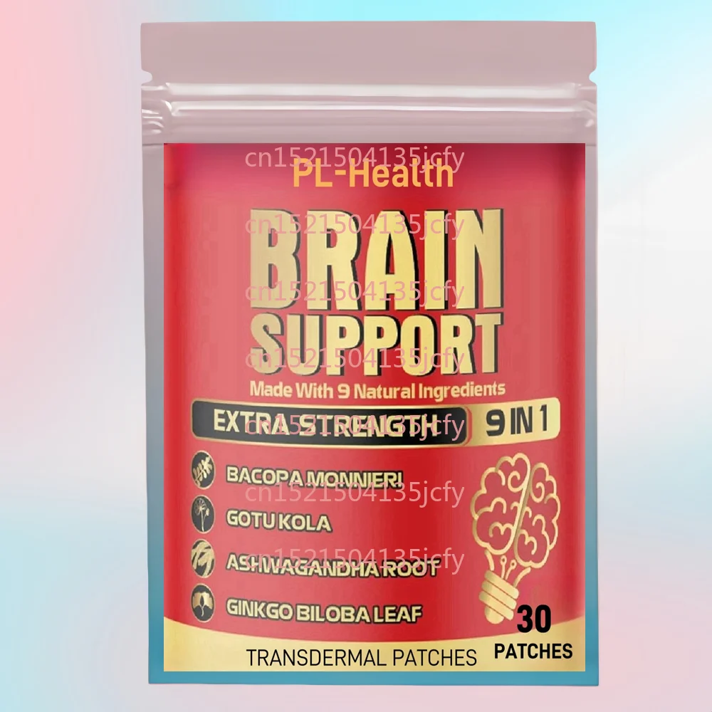 30 Adesivos Transdérmicos para Suporte Cerebral com Ashwagandha Concentrada, Gotu Kola, Bacopa Monnieri e Mais