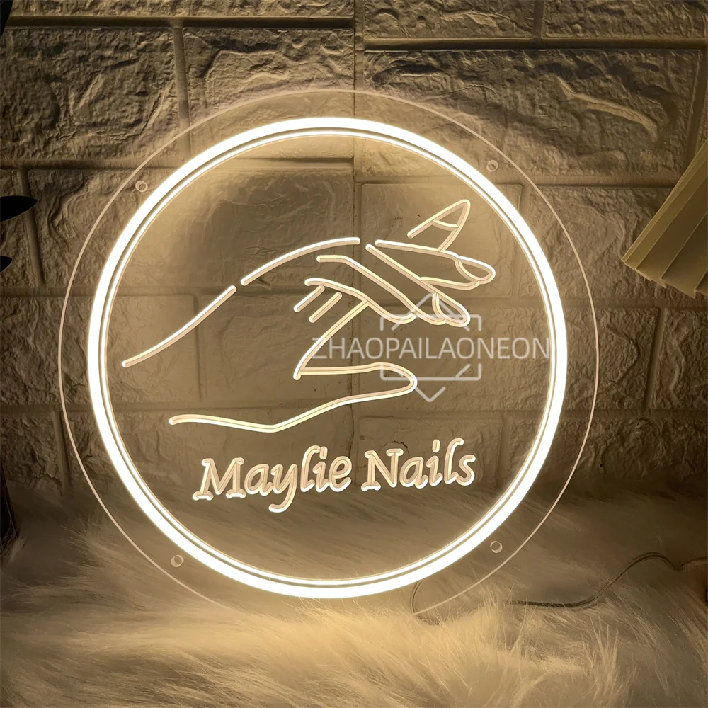 maylie-ネイルショップ用のledネオンサインusbライト美容院壁の装飾店舗の装飾ネオンサイン