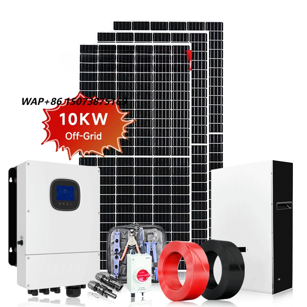 10kw 15kva 1mw  Hybrid off Grid Complete Solar Energy System Power Plant Lithium Battery