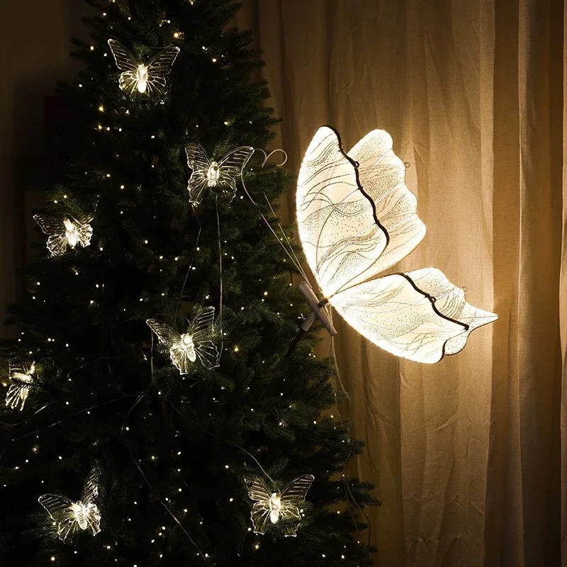 

Wedding Butterfly Decor Light White Lace Standing Led 3 Colors for Road Load Party Home Christmas New Year Decorations