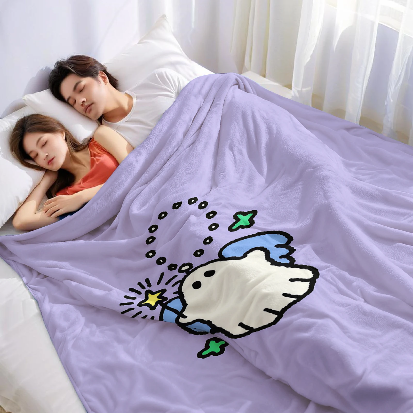 Cute Ghost With Wand Ultra Soft Sherpa Fleece Blanket Fluffy Warm Thick Throw for Sofa Bedroom Couch Holiday Home Decor Gift