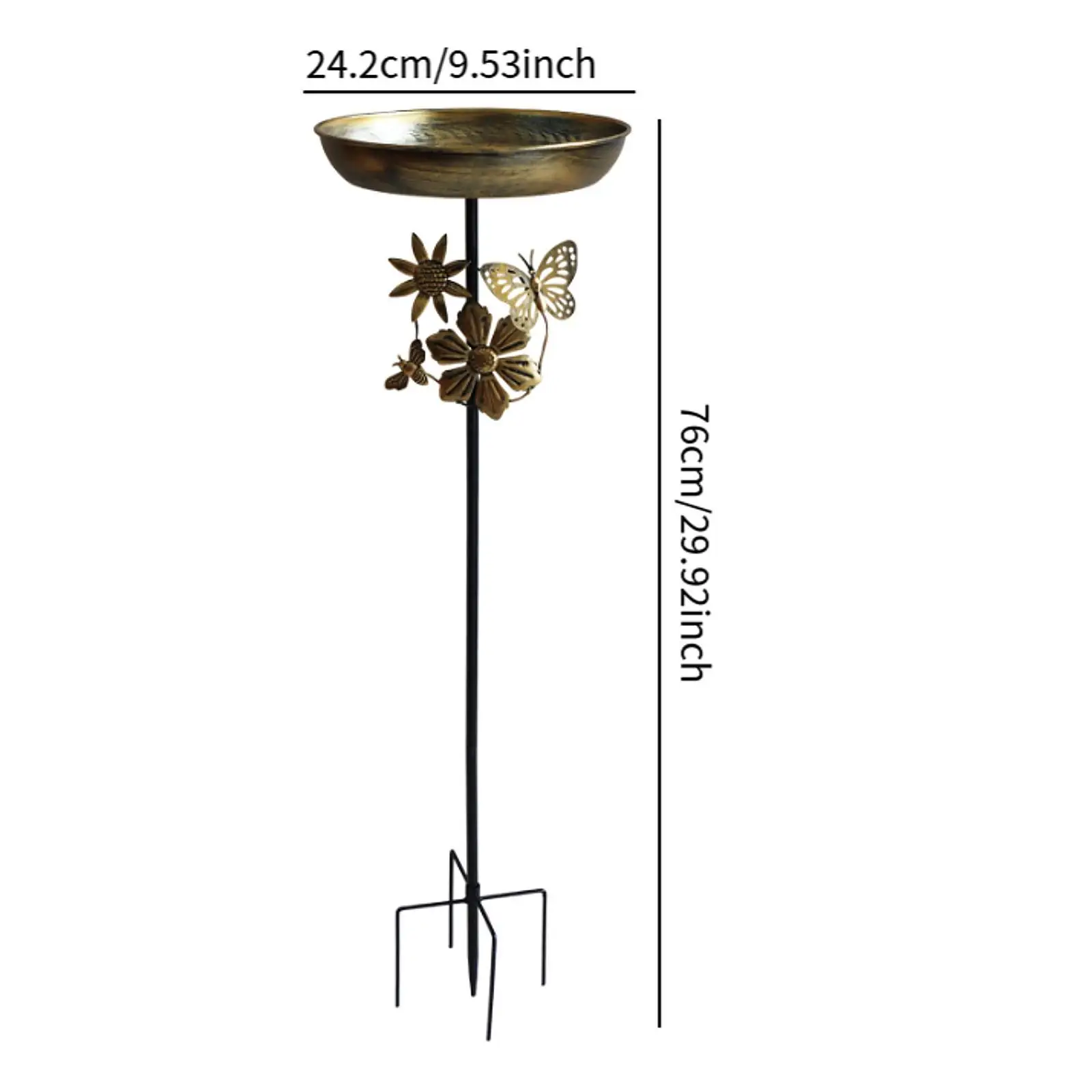 Standing Bird Bath Bowl Bird Feeder Decorative Ornament Backyard Birdbaths Bowl for Railing Deck Balcony Outdoor Housewarming