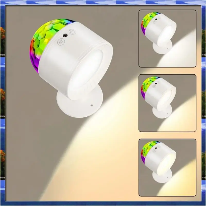 LJL Bedroom Ambient Night Lights 3 Colors Adjustable LED Wall Lamp For Bedroom White