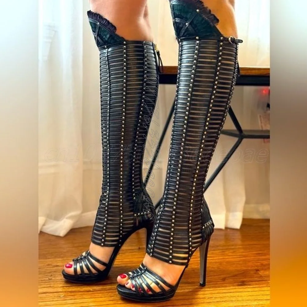 

Summer Hollow out High Heels Sandals Slanted Mouth Platform Shoes Breathable Footwear Fashion Summer 2025 Zapatos Para Mujere