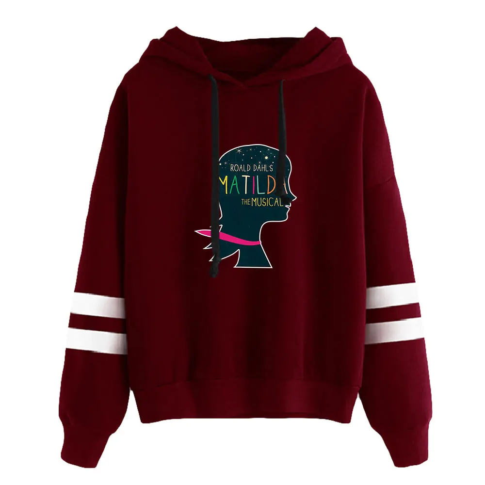 Homens e Mulheres Roald Dahl's Matilda The Musical Movie Sweatshirt, Barras Paralelas Sem Bolso Manga Hoodie, Roupas Novas da Moda