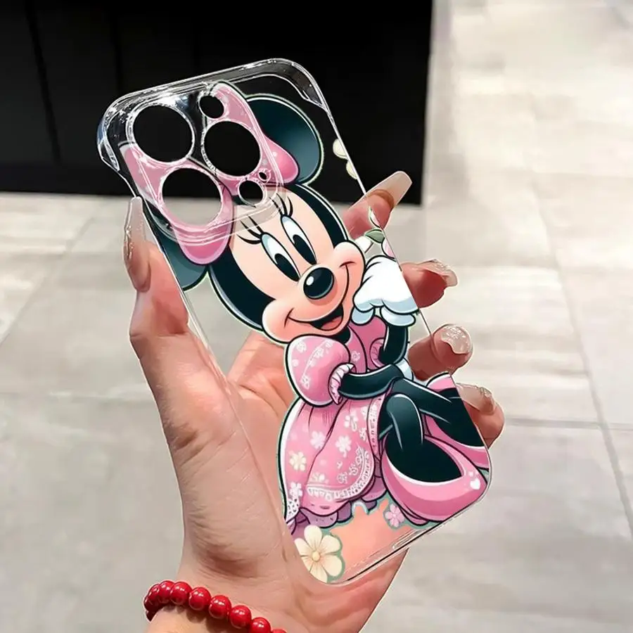 Disney Minnie Mouse Case For Apple iPhone 16 15 11 13 14 Pro Max 12 Silicone 15Plus 11Pro Clear Hard Phone Cover