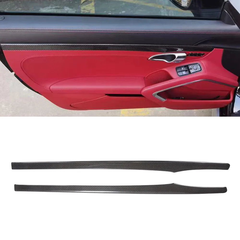 

Real Dry Carbon Fiber Interior Door Panel Trim for Porsche 911 2013-2018 718 Cayman Boxster 2016-2019