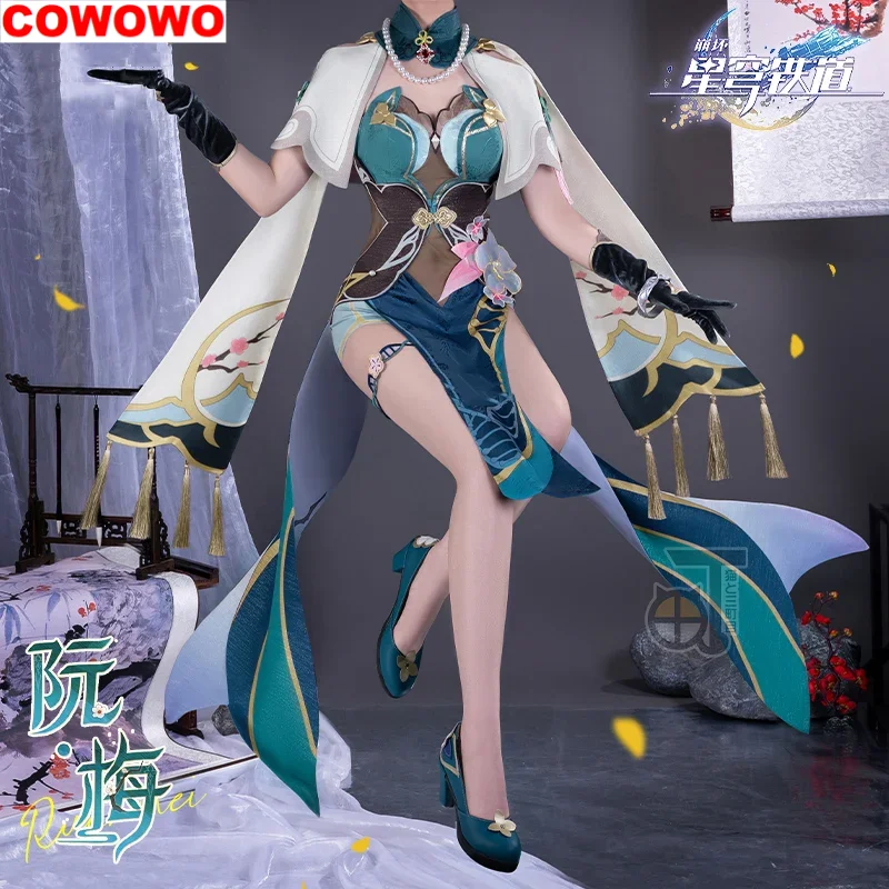 COWOWO-Honkai: Star Rail RUAN MEL Game Suit para Mulheres, Elegante Cheongsam Cosplay Traje, Halloween Party Role Play, Roupa Sexy