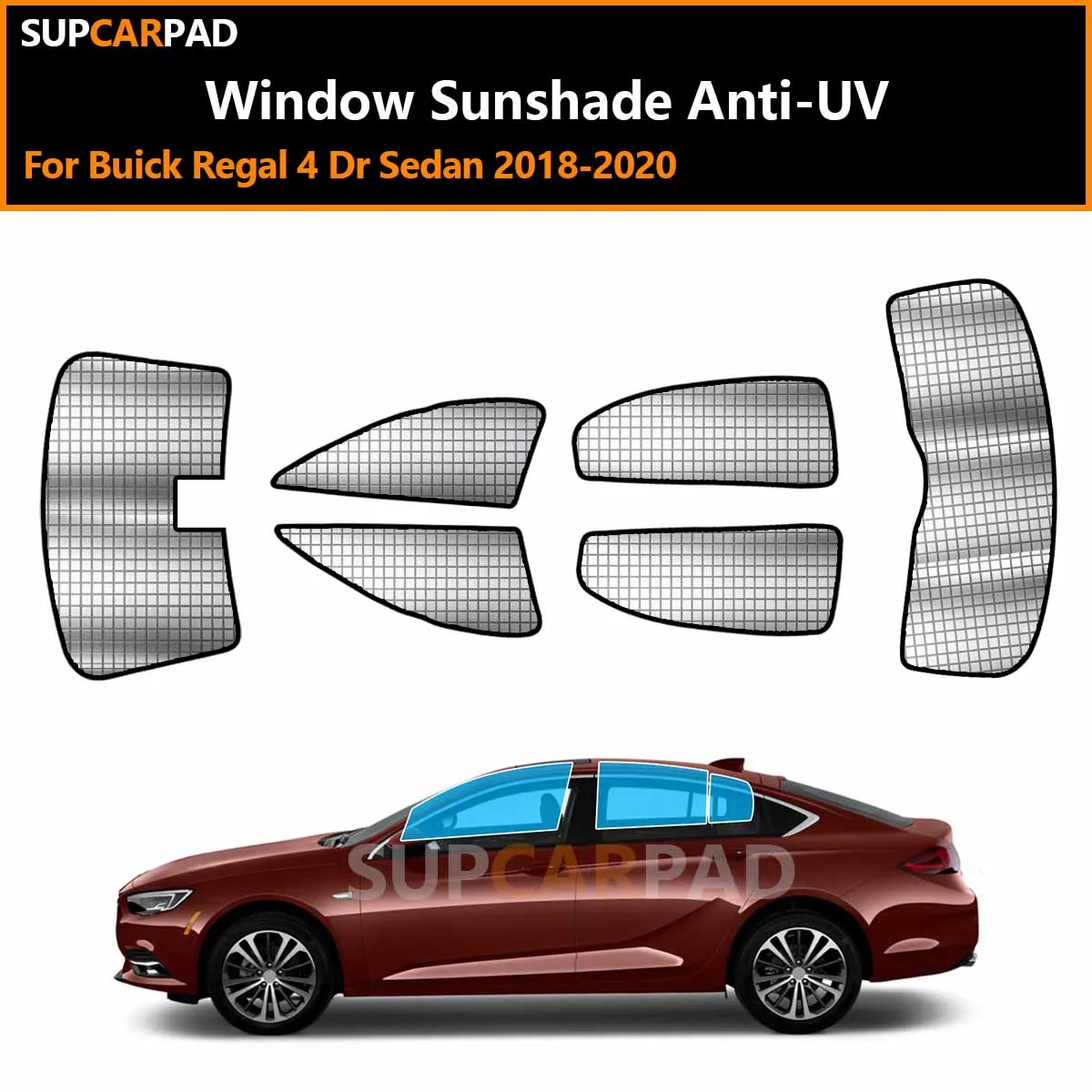 

For Buick Regal 4 Dr Sedan 2018-2020 Custom Car Window Sunshade Anti-UV Car Sun Window Visors Sunshade Covers Accessories
