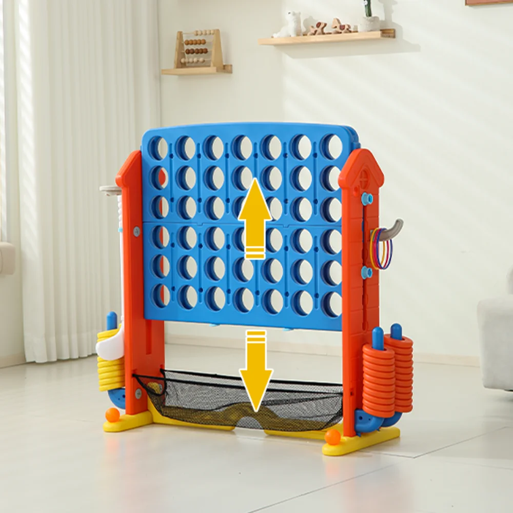 Set da gioco gigante 4-to-Score: borsa a rete, Jumbo Connect4, canestro da basket, lancio ad anelli, golf, bambini e adulti per interni/esterni (spese, non, l