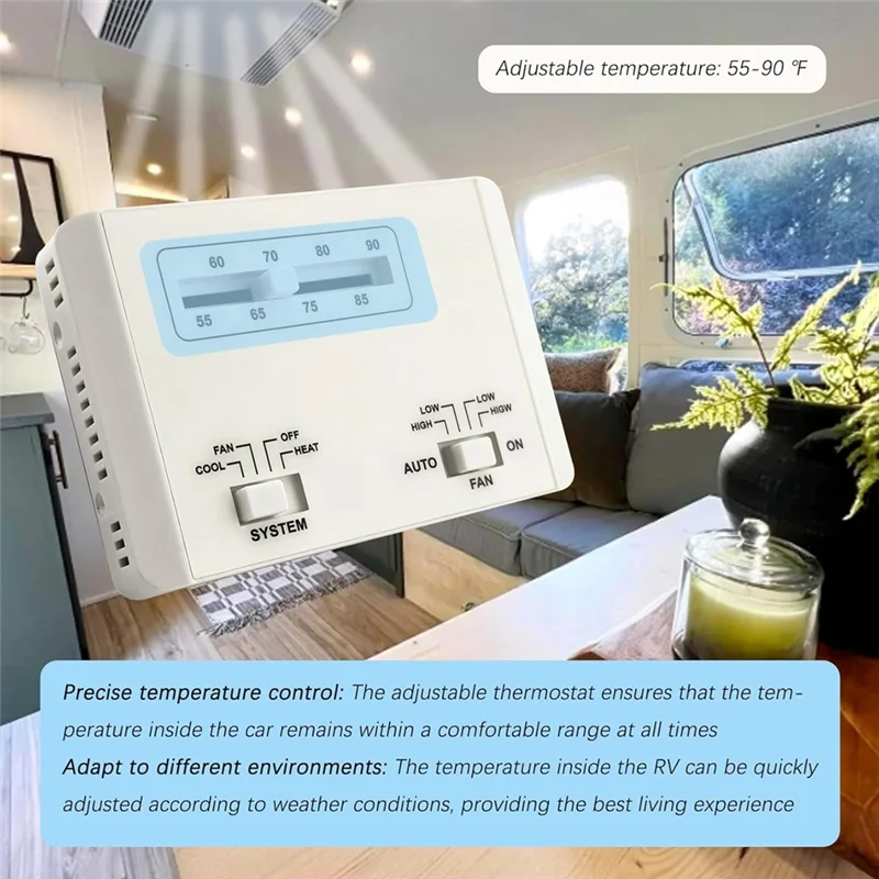 CQMF-For Mach Series RV Air Conditioner Thermostat, 7330G3351 Single Stage Heating/Cooling Control Unit