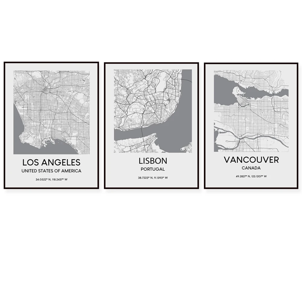 Póster de viaje de Vancouver, Los Ángeles, Calgary, Manchester, Edimburgo Rand Carter, Madison Carter Drucker Madison City Carter