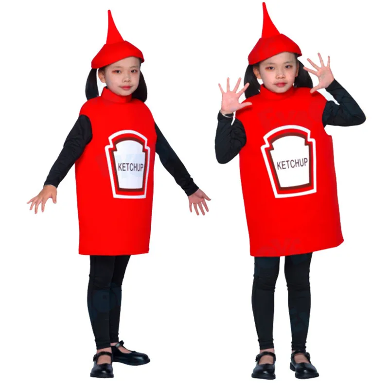 Cosplay Costume Ketchup Popcorn Sushi Pizza Hot Dog Halloween Christmas Performance Carnival Party Outfit Parent-child Clothes