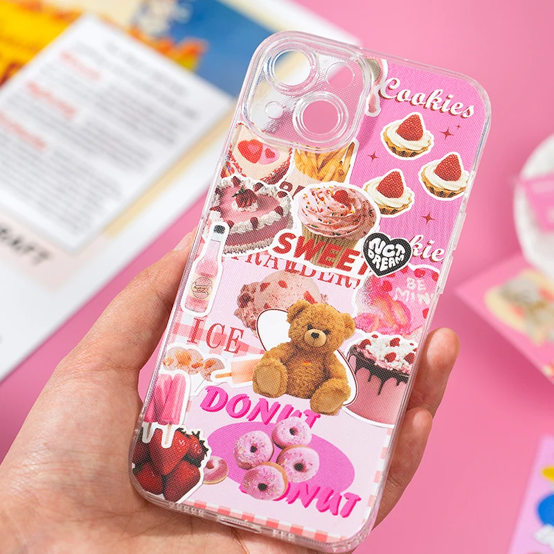 50 Sheets Ins Cute Bear Party Stickers Planner Journal Collage DIY idol card Decoration Material Sticker Book Kawaii Stationery