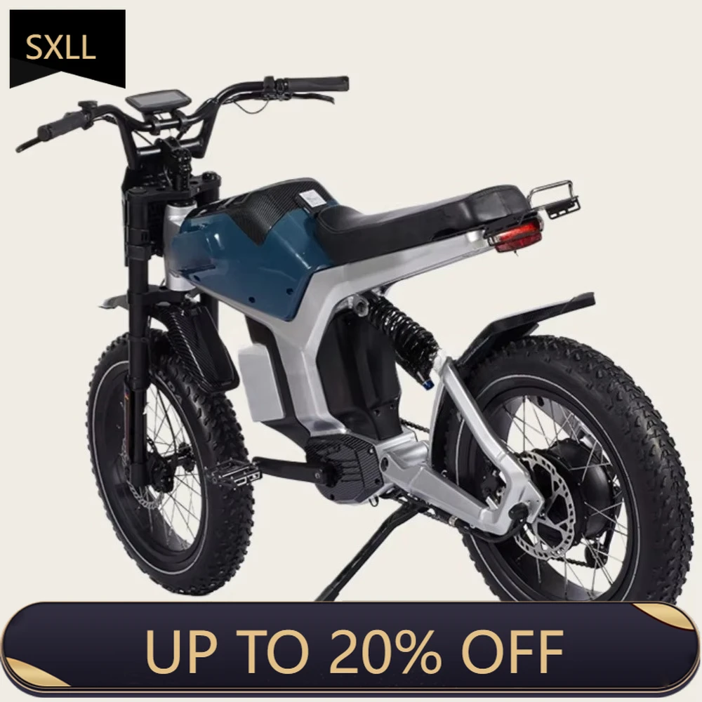 

SXLL Green Tech Adult High Speed Fat Tire Electric Bike with Aluminum Frame Disc Brakes 7-Speed Waterproof Design