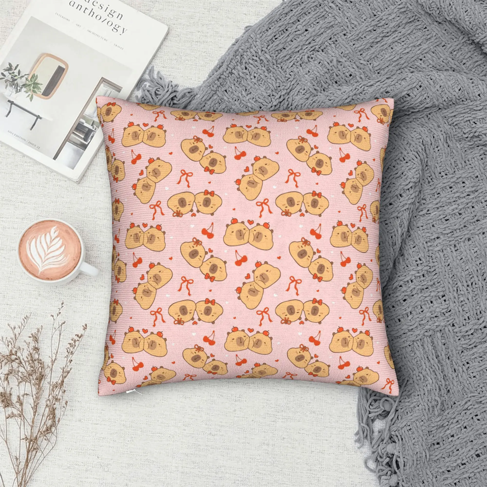 Capybara Pillow Case  Kawaii Pillow Cover Comfy Pillowcases For Sofa Car Home Decor