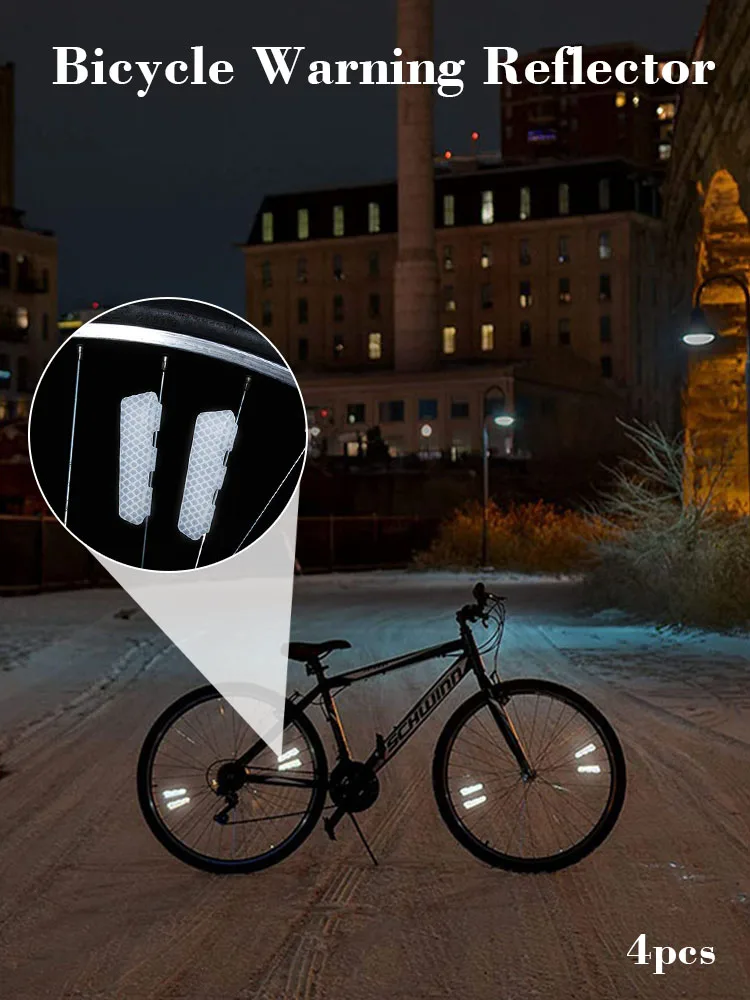 AliExpress 4pcs Bike Wheel Reflective Strips Night Safety Spoke Reflectors Luminous Warning Stickers For MTB Road Bicycle Reflective Sheets