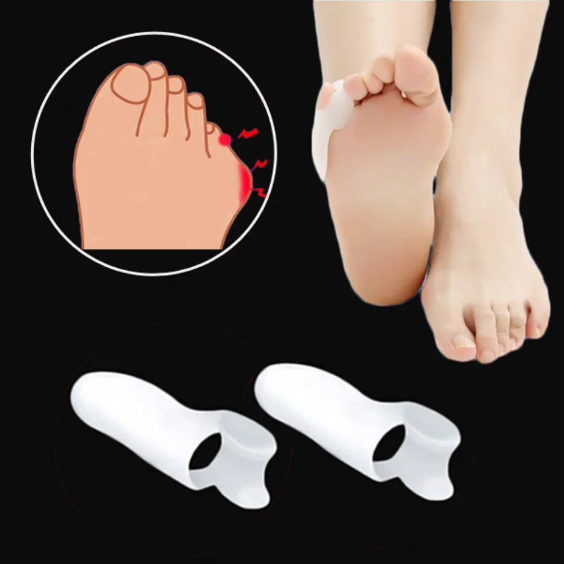 1pairs/2 pces cuidados com os pés silicone gel toe separador joio guarda cuidados com os pés pouco dedo do pé guarda bunion pé hallux valgus para mulher