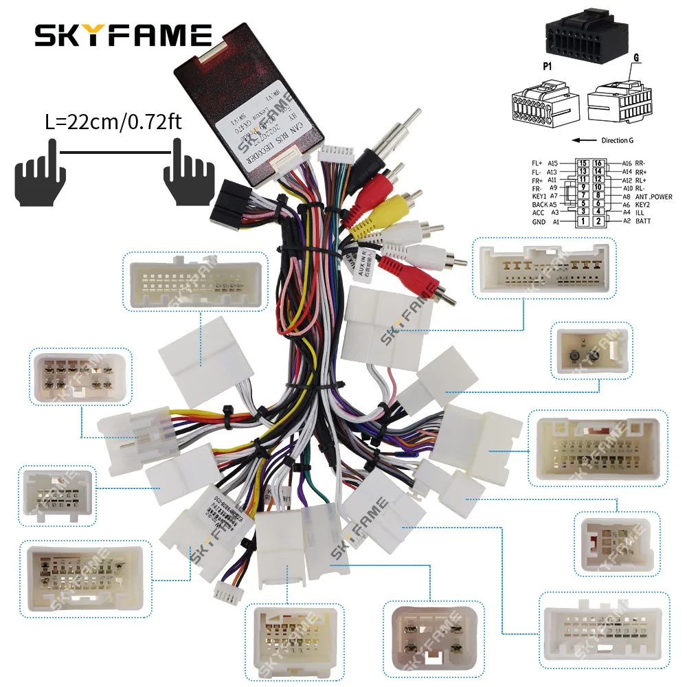 

SKYFAME 16-контактный автомобильный стерео жгут проводов адаптер питания декодер Canbus Box для Lexus GX470 Toyota Prado 120 Land Cruiser LC120