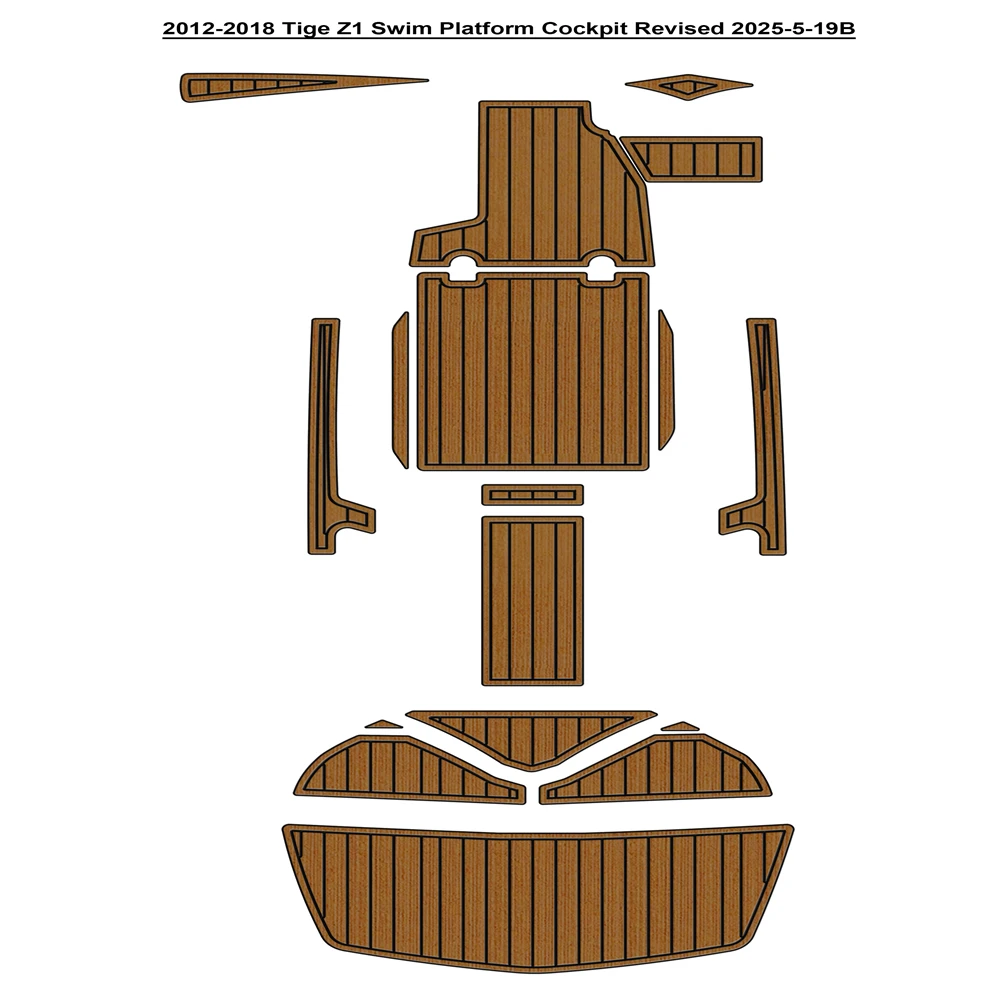 

2012-2018 Tige Z1 Swim Platform Кокпит Pad Лодка EVA Foam Faux Teak Deck Floor Mat SeaDek Gatorstep Style Самоклеящийся dmt9m2d