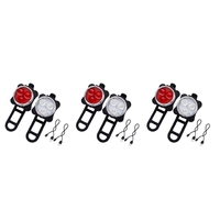 ONGE 6X Outdoor Bicycle Waterproof COB 3 LED USB Rechargeable 4 Modes Bike Night Ridefront Head Light & Rear Tail Light