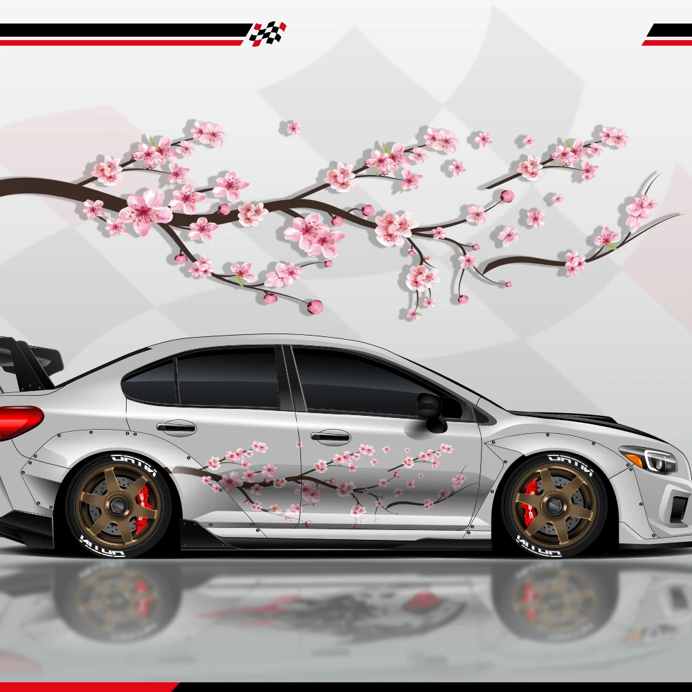 

flower sakura pink Car stickers side graphics car modification accessories pain racing packaging decals decorative stickers