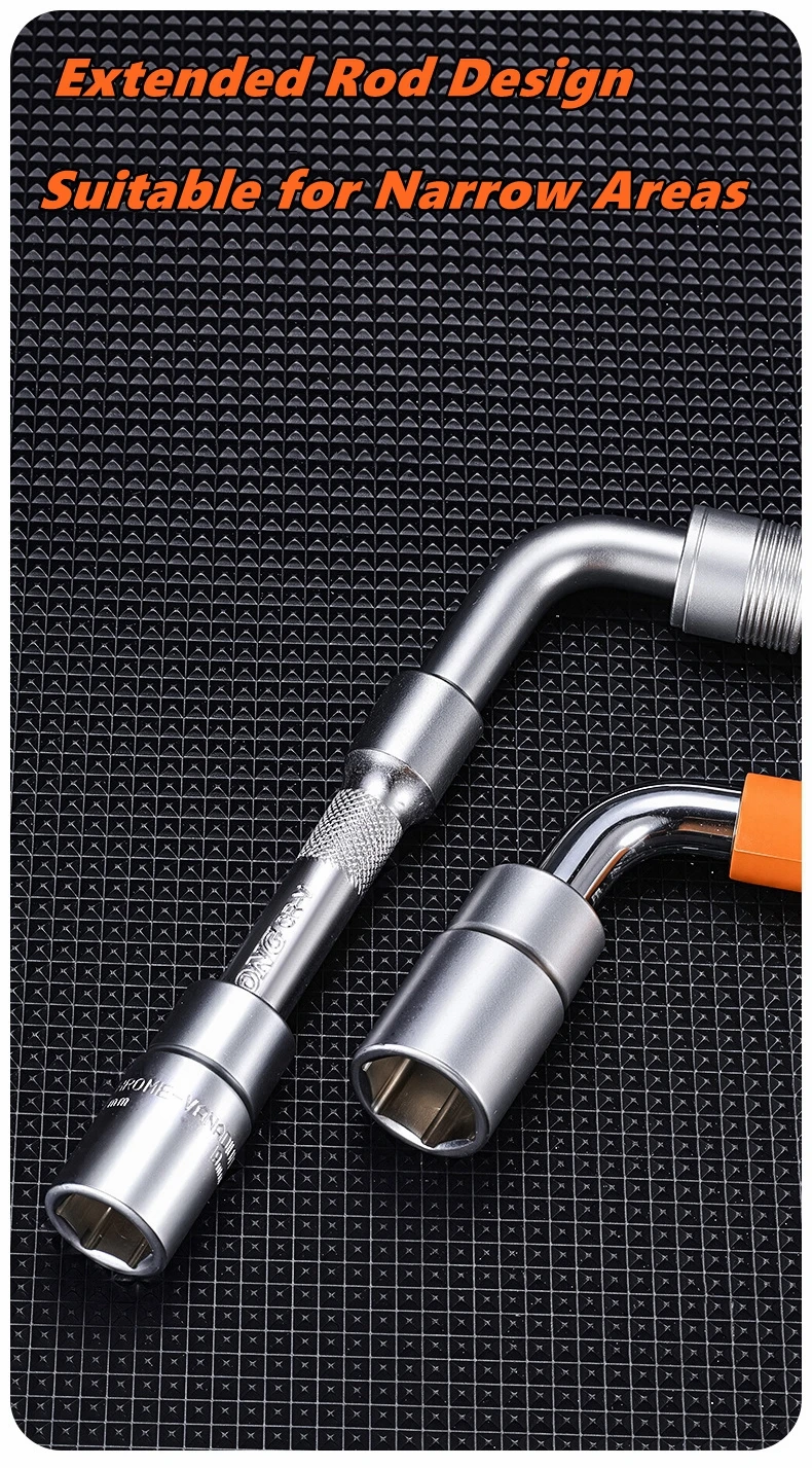 Universal Extended Lug Telescopic Tire Wrench Adjustable Motorcycle Wheel Nut CR-V Steel Wrench with Sockets 17mm 19mm 21mm 23mm