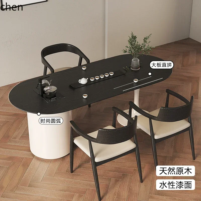 

b2wabi wind desk tea table integrated dual-purpose household tea table ash wood tea table and chair combination