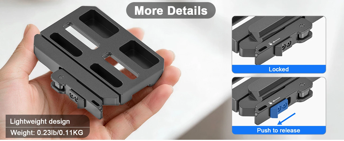 WEYLLAN AM80 MLOK Adapterhalterung ARCA-Zweibeinadapter mit Sicherheitsverriegelungshebel Werkzeuglose Spannungsverstellung Anti-Rotations-Sicherungsmutter – Detail 5